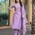 Women's cotton silk solid embroidered straight kurta with pant set