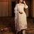 Women's cotton silk solid embroidered straight kurta with pant set