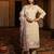 Women's cotton silk solid embroidered straight kurta with pant set