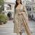 Women's cotton silk ethnic motif embroidered straight kurta with pant set