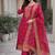 Women's silk blend ethnic motif embroidered straight kurta with pant set
