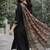 Women's cotton silk solid embroidered straight kurta with pant set