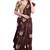 Brown floral border printed saree