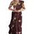 Brown floral border printed saree