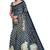Navy blue batik print saree