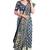 Navy blue batik print saree