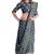 Navy blue batik print saree