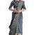 Navy blue batik print saree