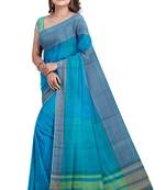 Royal blue traditional printed saree