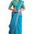 Royal blue traditional printed saree