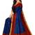 Navy blue floral printed saree