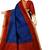 Navy blue floral printed saree