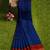 Navy blue floral printed saree