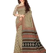Crem ethnic printed saree