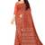 Rust red block print saree