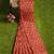Rust red block print saree