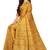 Mustard yellow printed saree