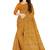 Mustard yellow printed saree