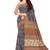Blue floral printed cotton saree