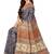 Blue floral printed cotton saree