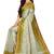 Off white checked traditional saree