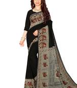 Black kalamkari cotton saree
