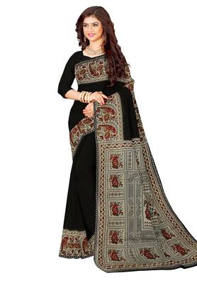 Black kalamkari cotton saree 2