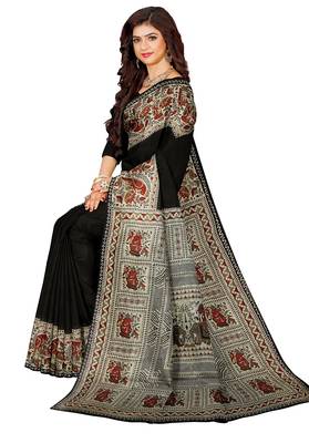 Black kalamkari cotton saree 3