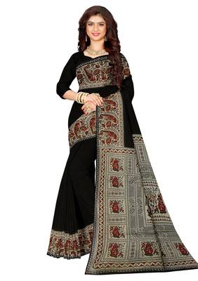 Black kalamkari cotton saree 4