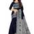 Navy blue folk art printed saree