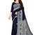 Navy blue folk art printed saree