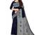 Navy blue folk art printed saree