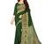 Dark green folk art printed saree
