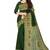 Dark green folk art printed saree
