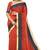 Rust red geometric print saree