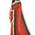 Rust red geometric print saree