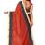 Rust red geometric print saree