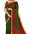 Olive green ethnic print saree