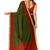 Olive green ethnic print saree