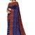 Royal blue ikat print saree
