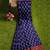 Royal blue ikat print saree