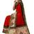 Red batik printed saree