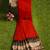 Red batik printed saree