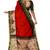 Red batik printed saree