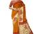 Mustard yellow batik printed saree
