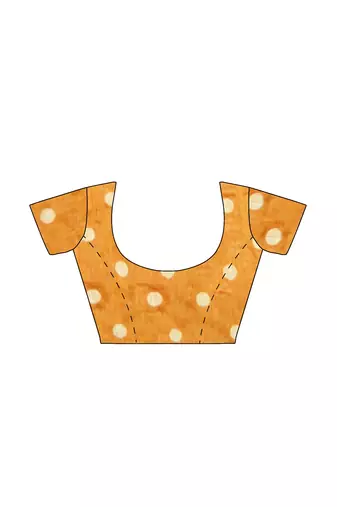 Mustard yellow folk art saree