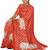 Coral red folk art saree