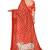 Coral red folk art saree