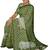 Olive green folk art saree