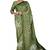 Olive green folk art saree